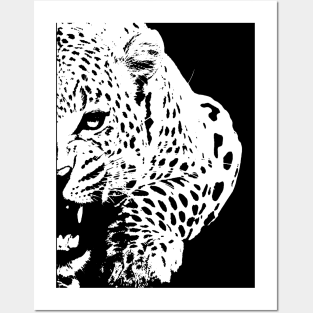 Leopard white only Posters and Art